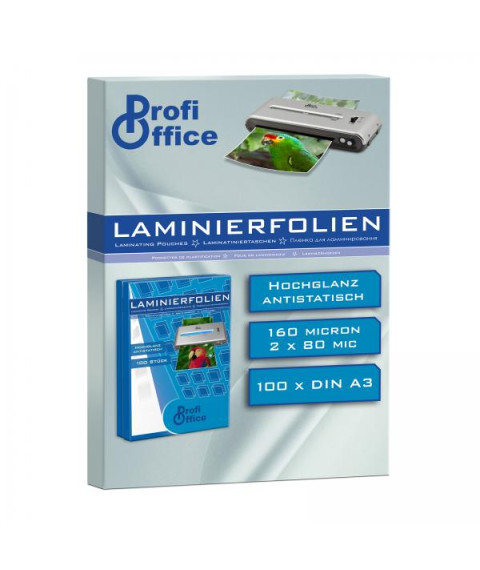 Peliculă pentru laminare A3 2x80mic(160), 100 buc ProfiOffice 